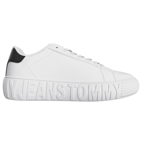 Tommy Hilfiger Monochrome Leather Cupsole Trainers
